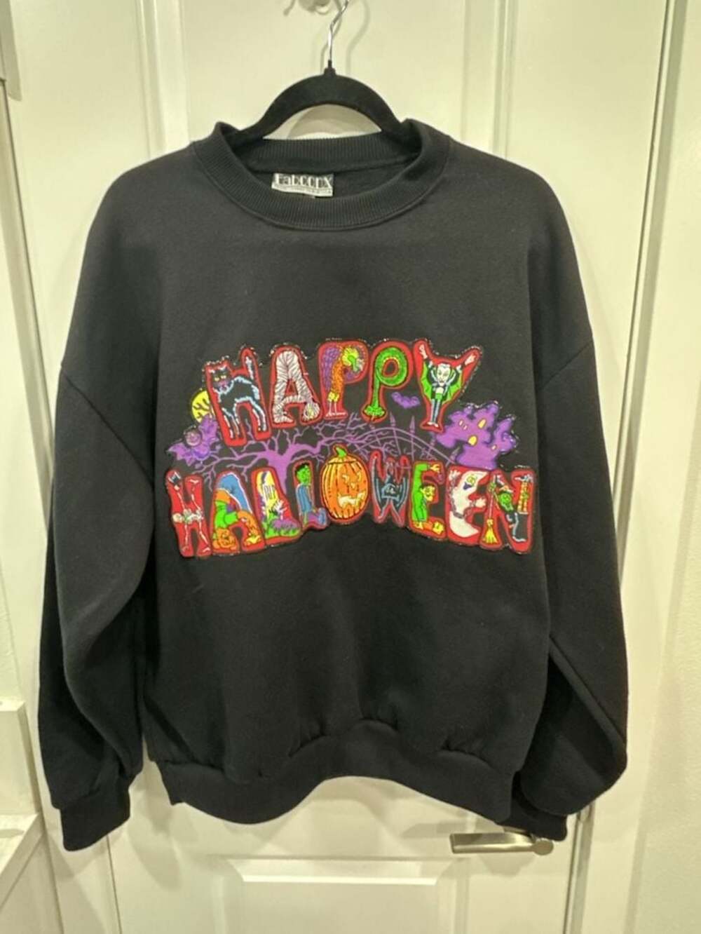 Vintage Falconx Happy Halloween Puffy Paint Graphic Sweatshirt